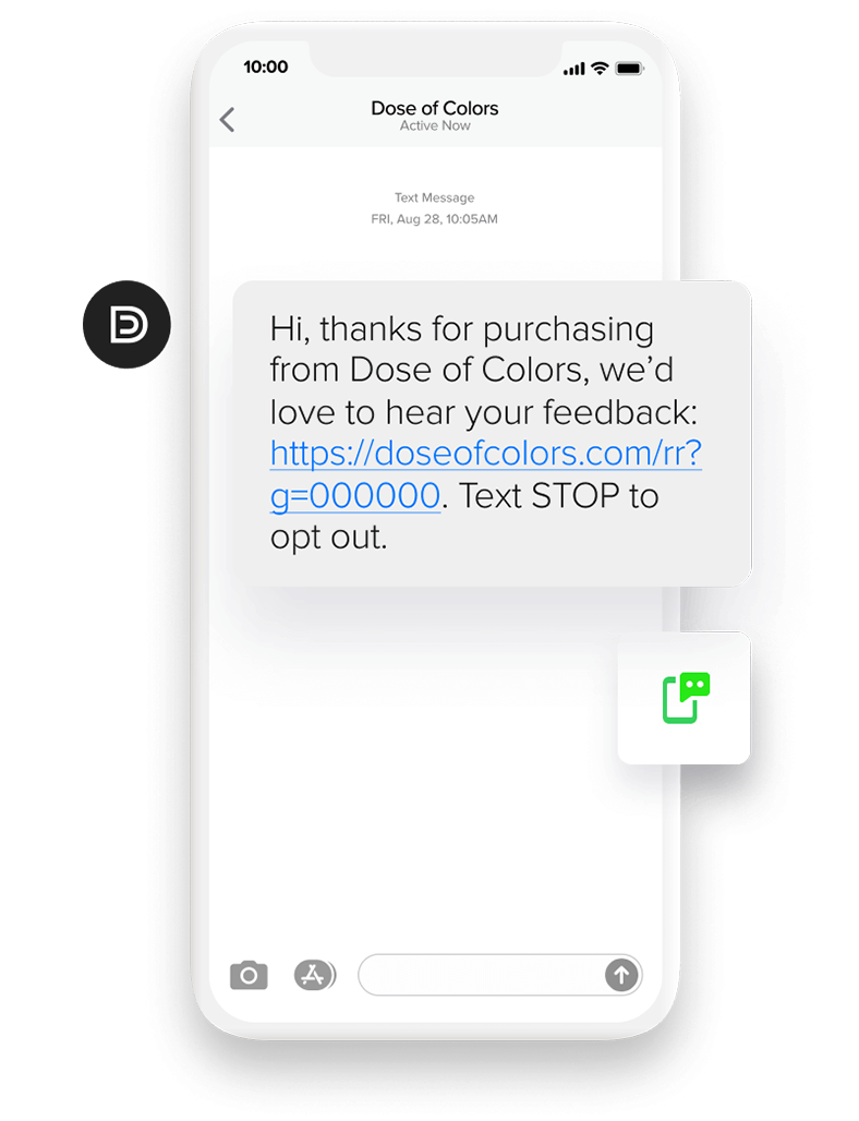 Requesting feedback through SMS messages entails sending text messages to the consumers or clients to solicit their opinions, evaluations, or remarks regarding their experience with the company. 
