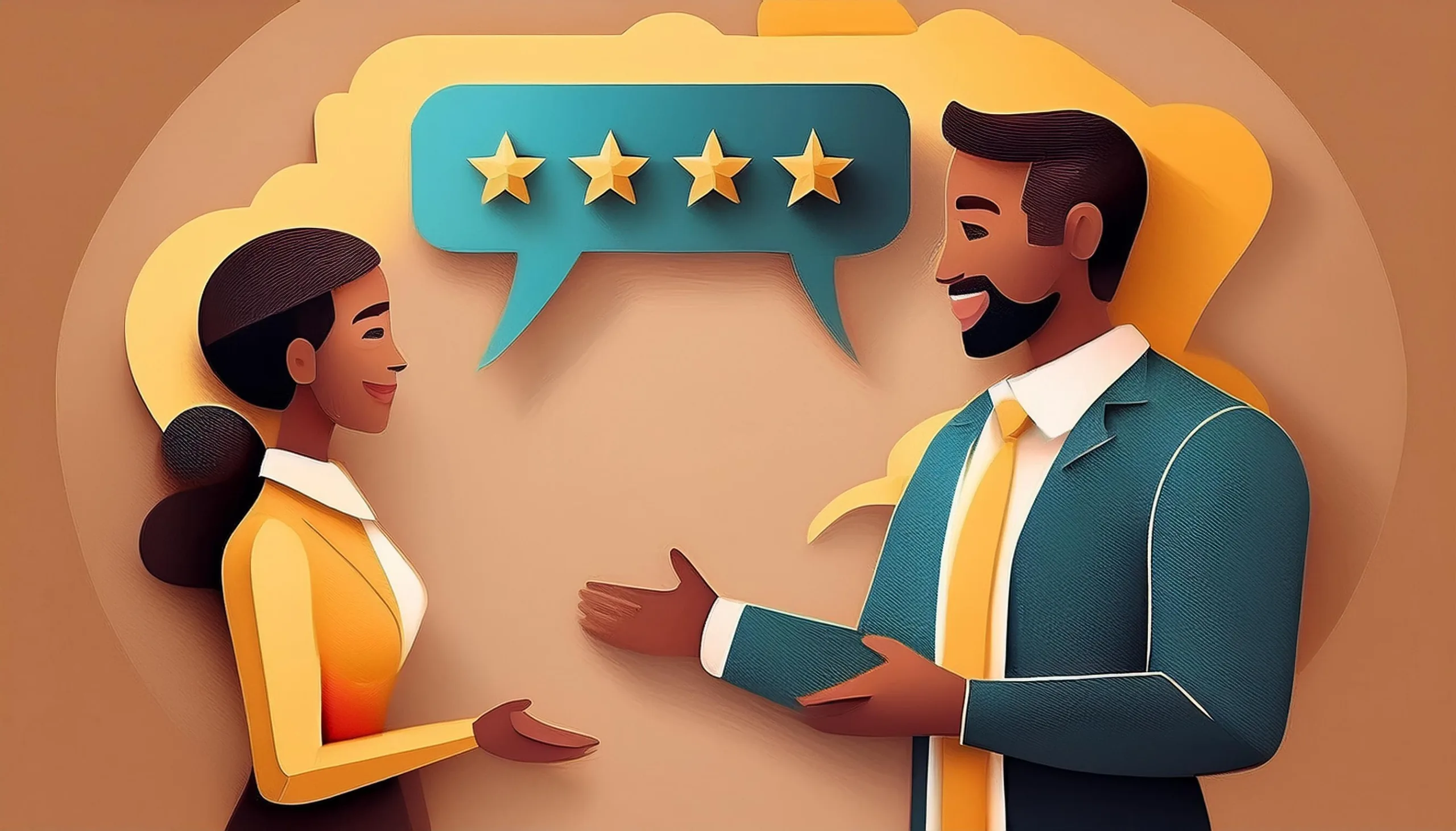 Illustrative representation showing how getting more Google reviews starts with providing great customer service