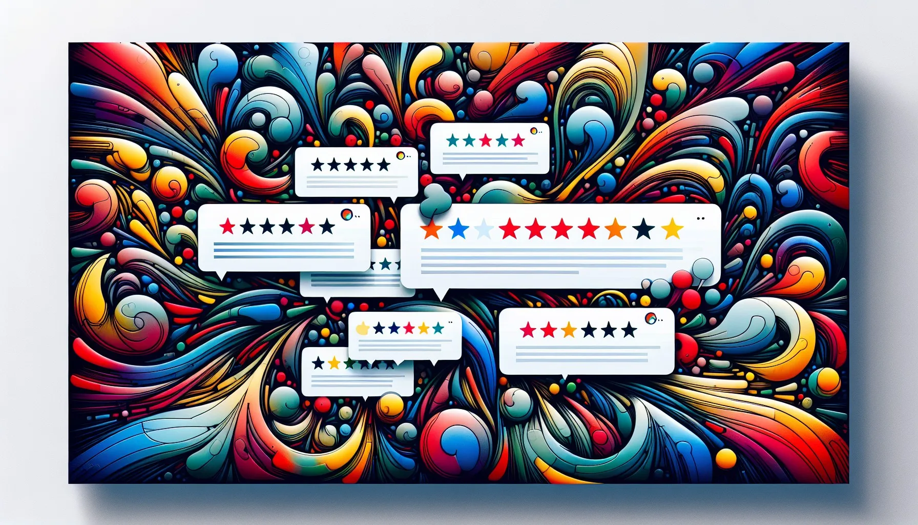 Colorful widgets displaying Google reviews