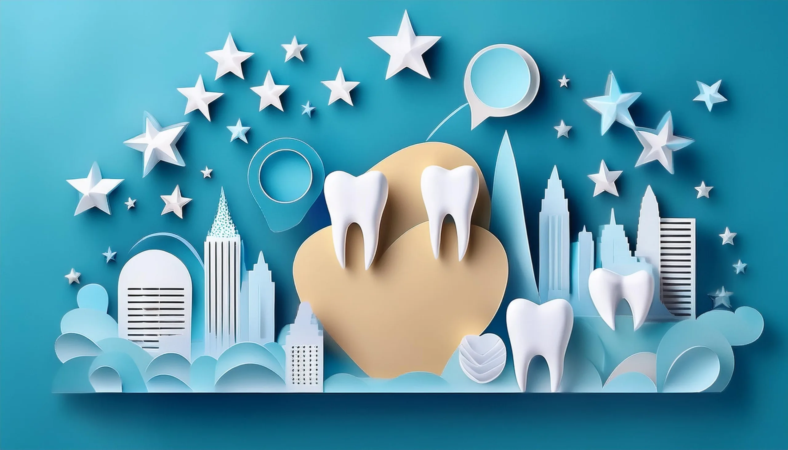 An illustration of a dental practice requesting reviews from patients, emphasizing the importance of online dental reviews.