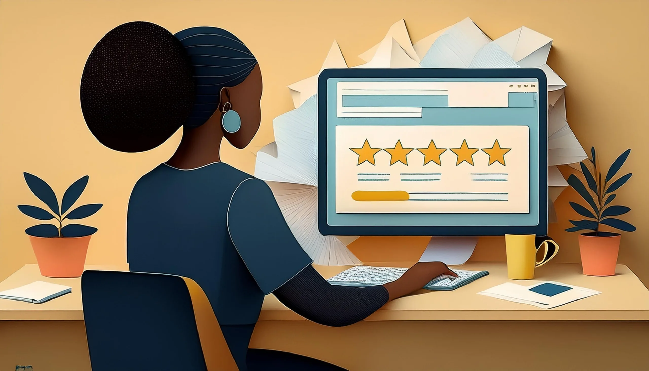 Illustration showing how businesses can use positive review responses to enhance their reputation and attract more customers on review sites.