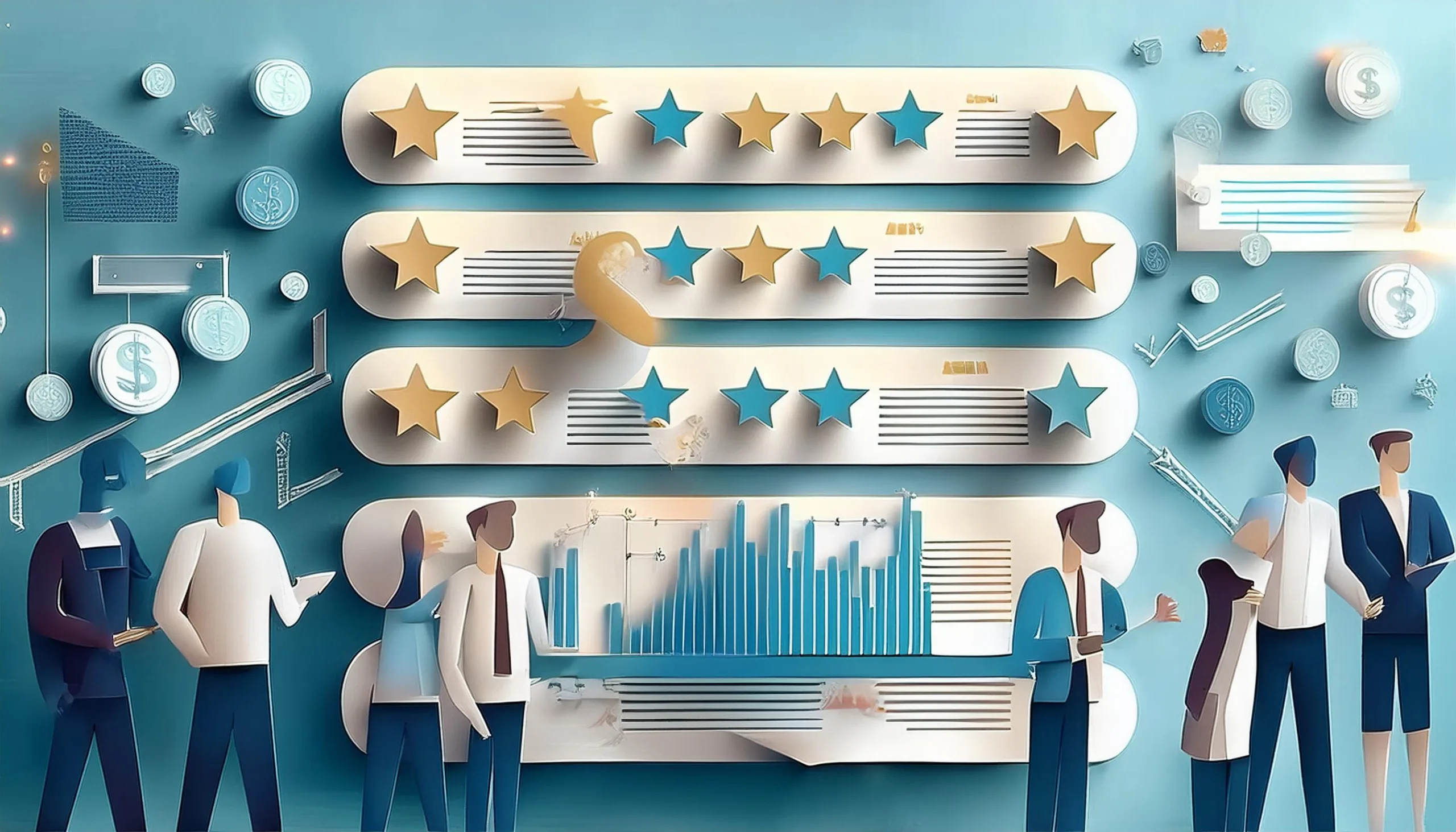 Graphic of tools used to monitor online mentions and track customer feedback across multiple platforms.