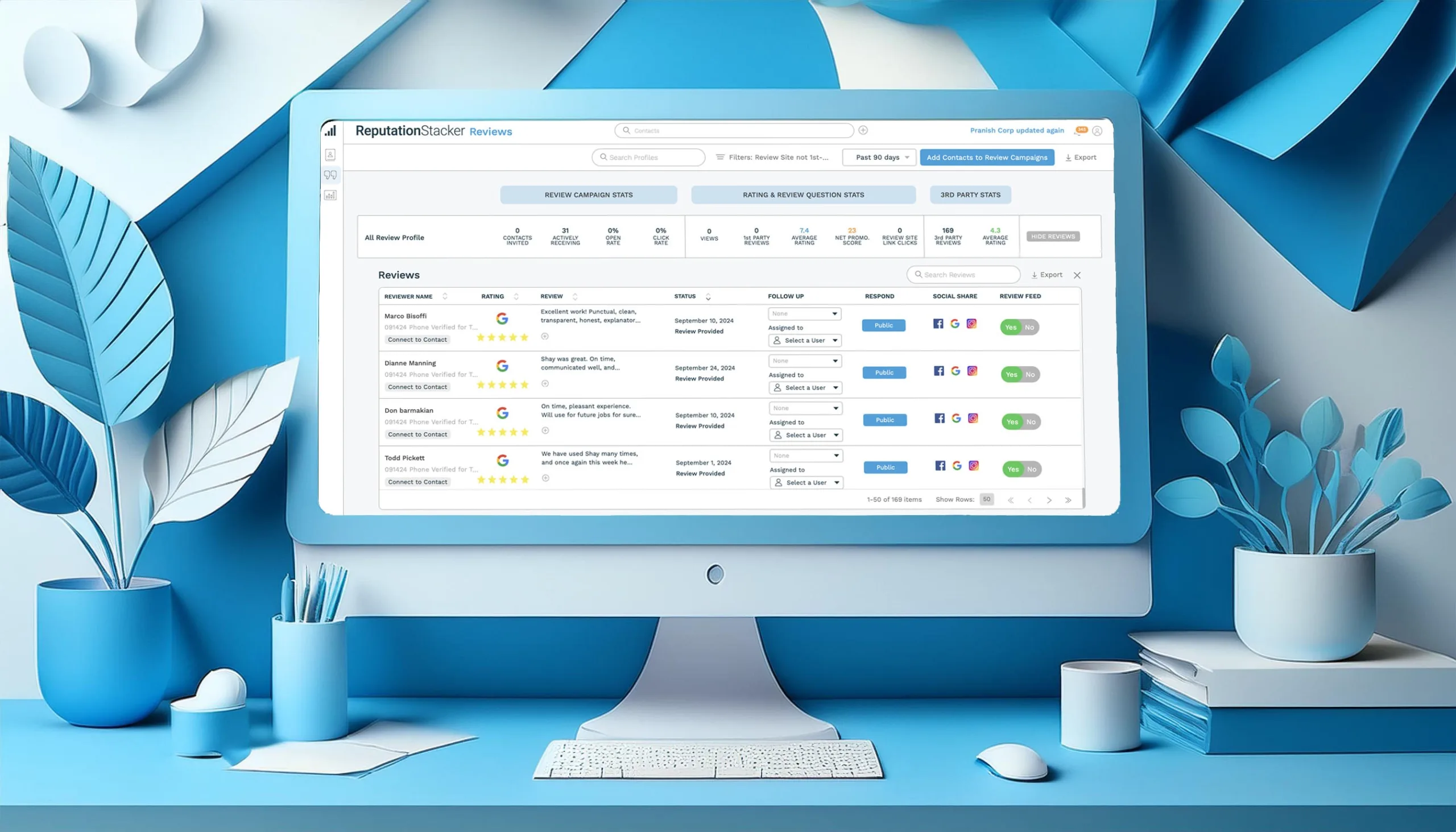 A comparison of costs highlighting savings from using review management software versus hiring an agency.