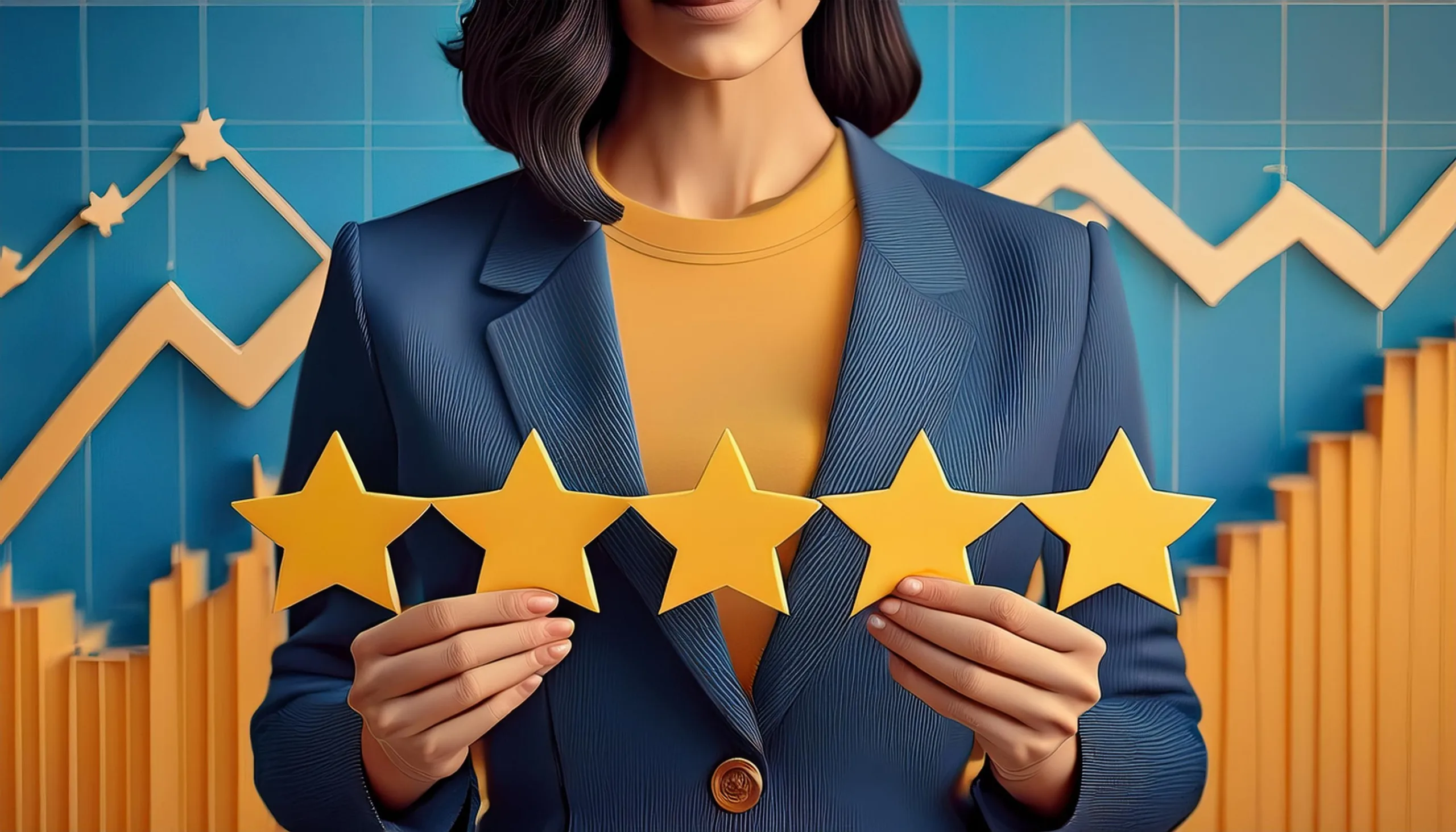 Comparison chart showing how higher star ratings affect brand reputation and customer trust.