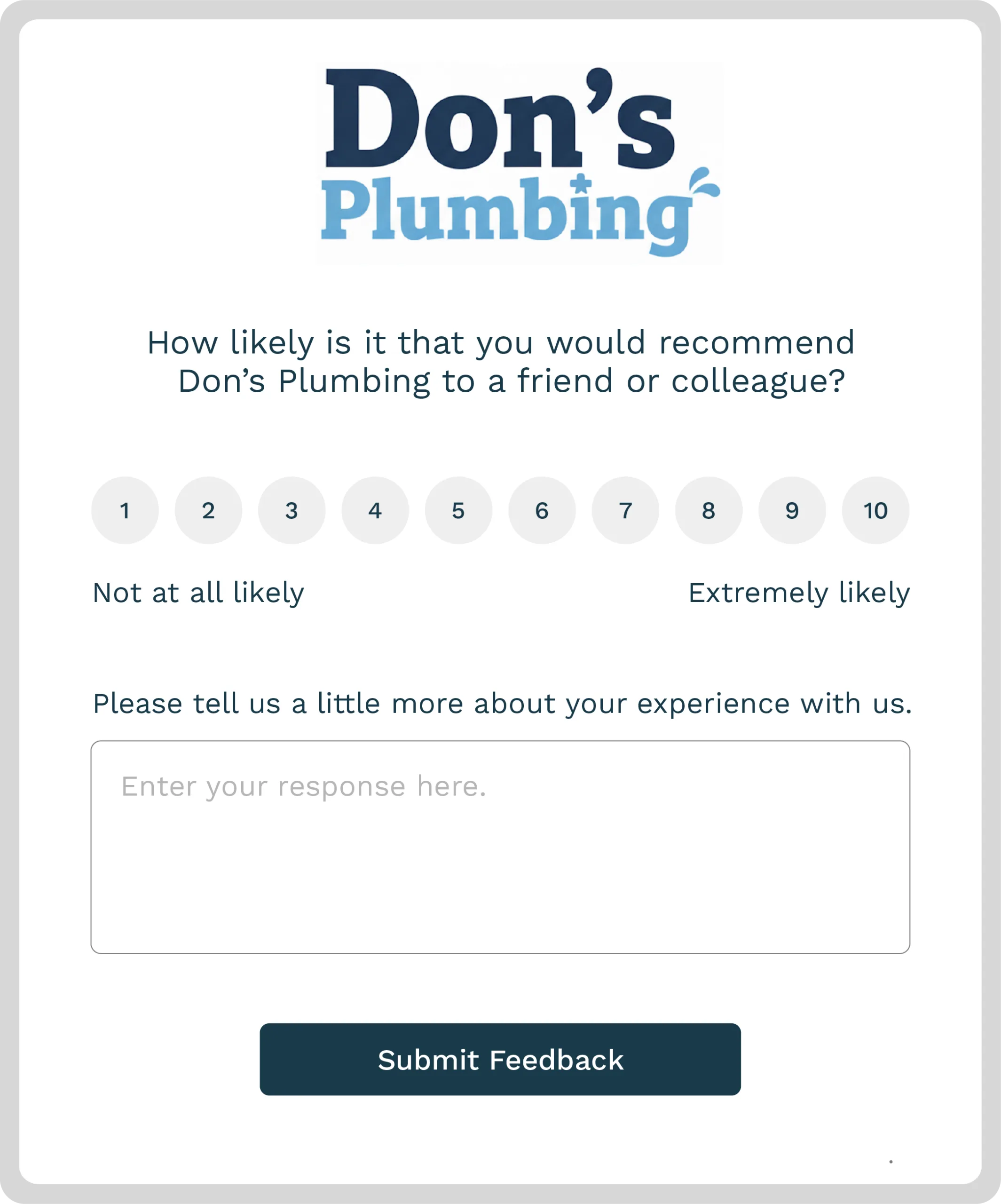Net Promoter Score Survey Form - NPS Survey for Customer Feedback